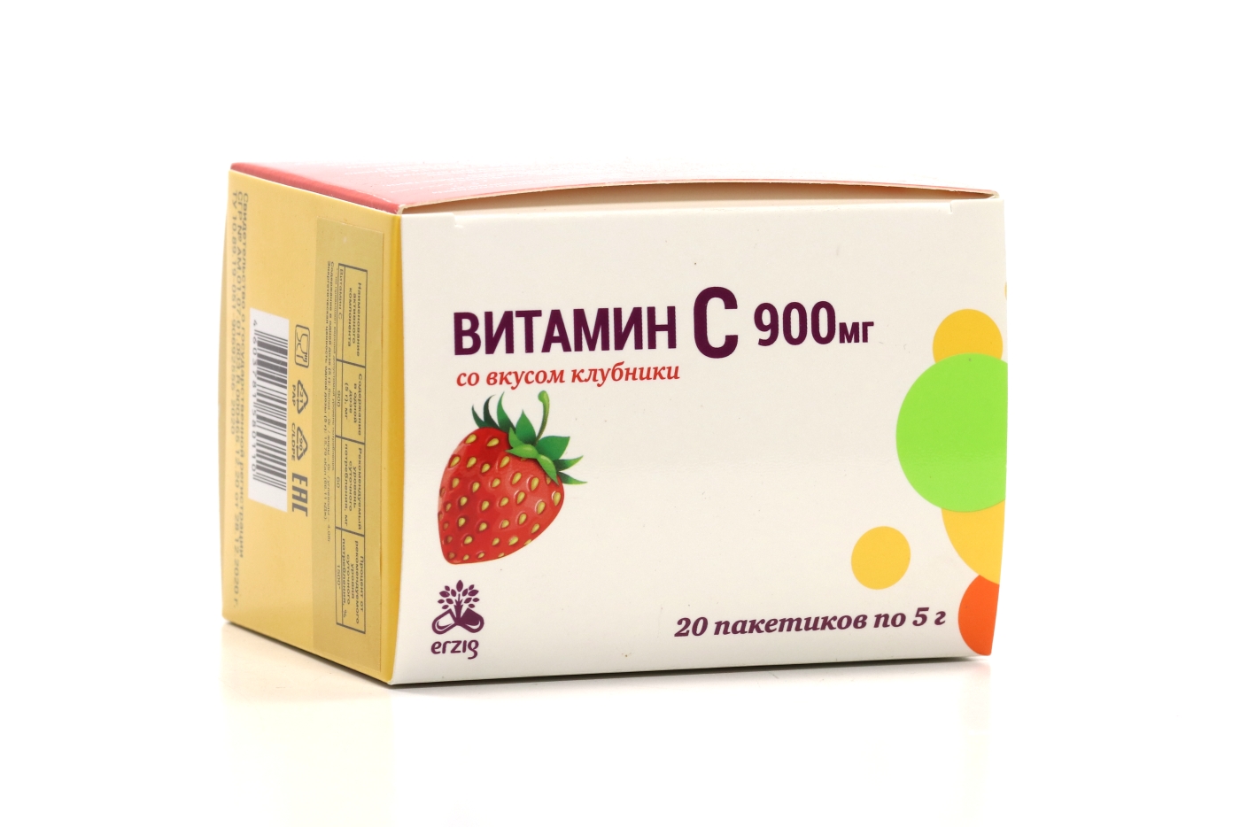 Витамин С 900 клубника, 5 г, 20 шт, пакет-саше