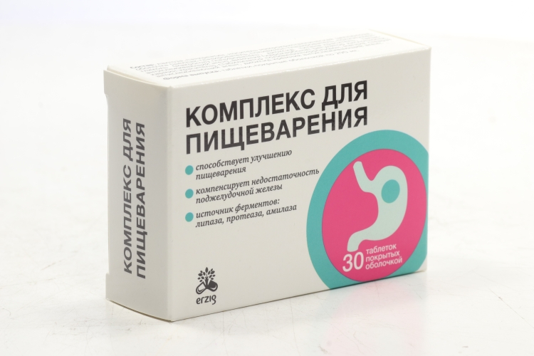 Комплекс для пищеварения, 30 шт, таблетки покрытые оболочкой