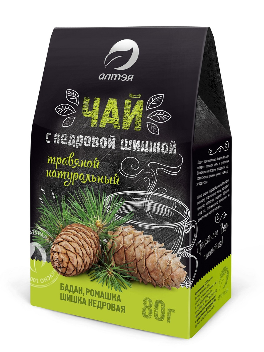 Чай Алтэя травяной с кедровой шишкой, 80 г