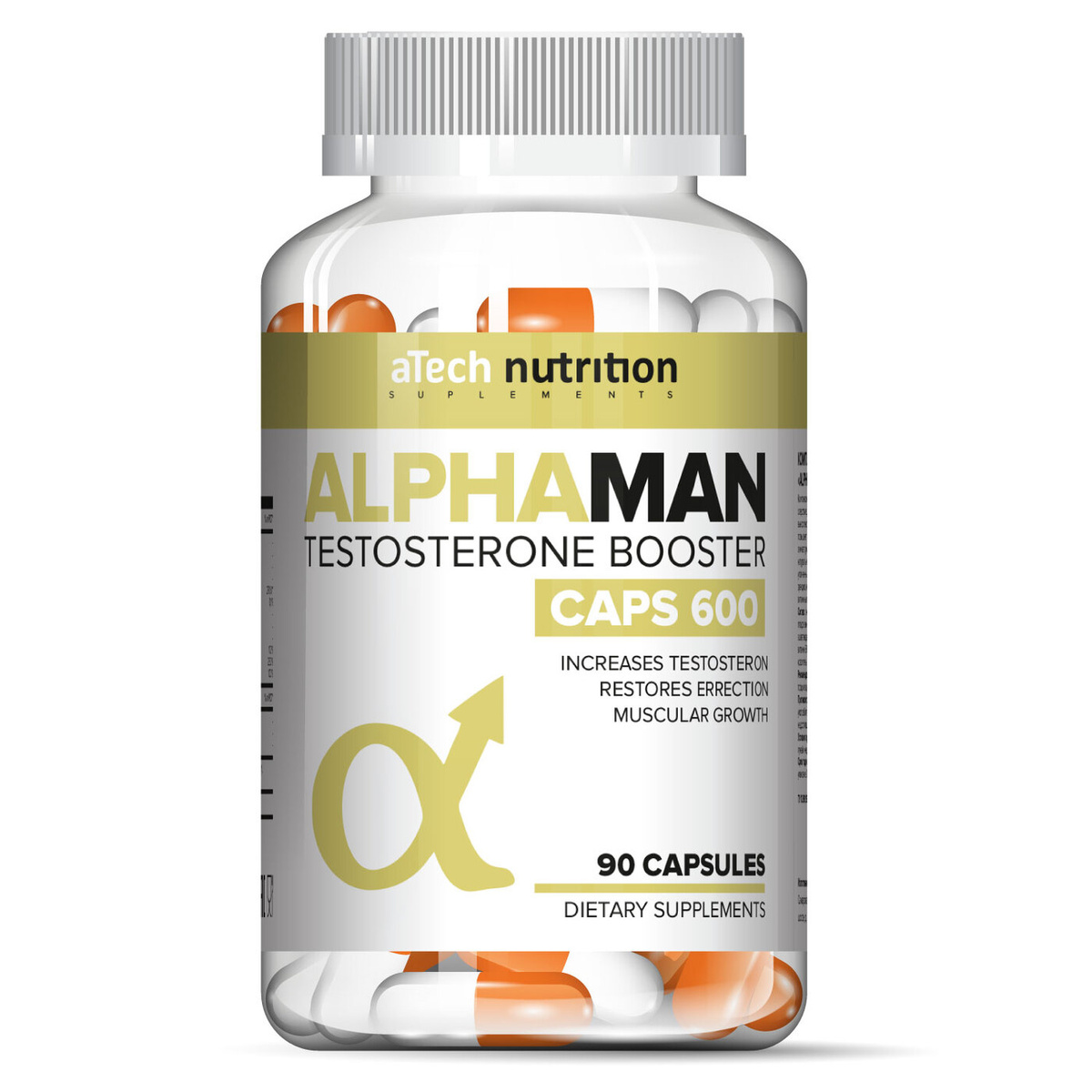 Средство д/повышения тестостерона aTech nutrition ALPHAMAN капс, 90 шт