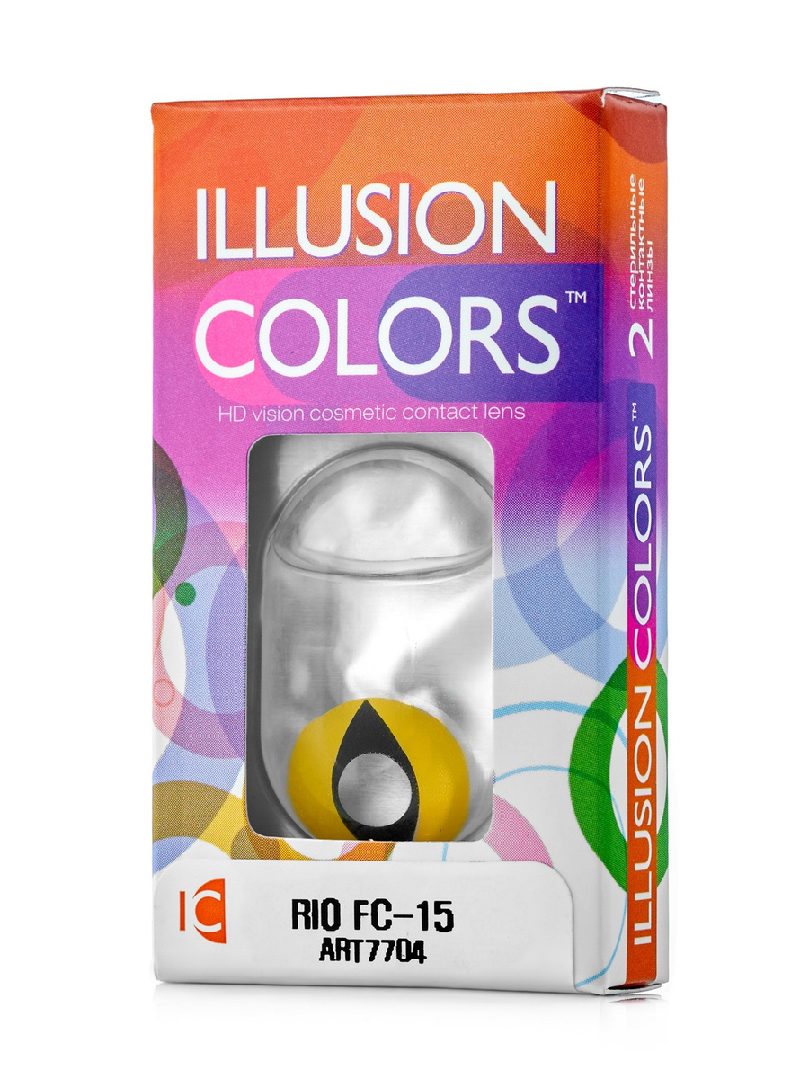 Линзы ILLUSION colors Rio fc 15контактные 3 месяца - 0.00/14.0/8.6/2 шт