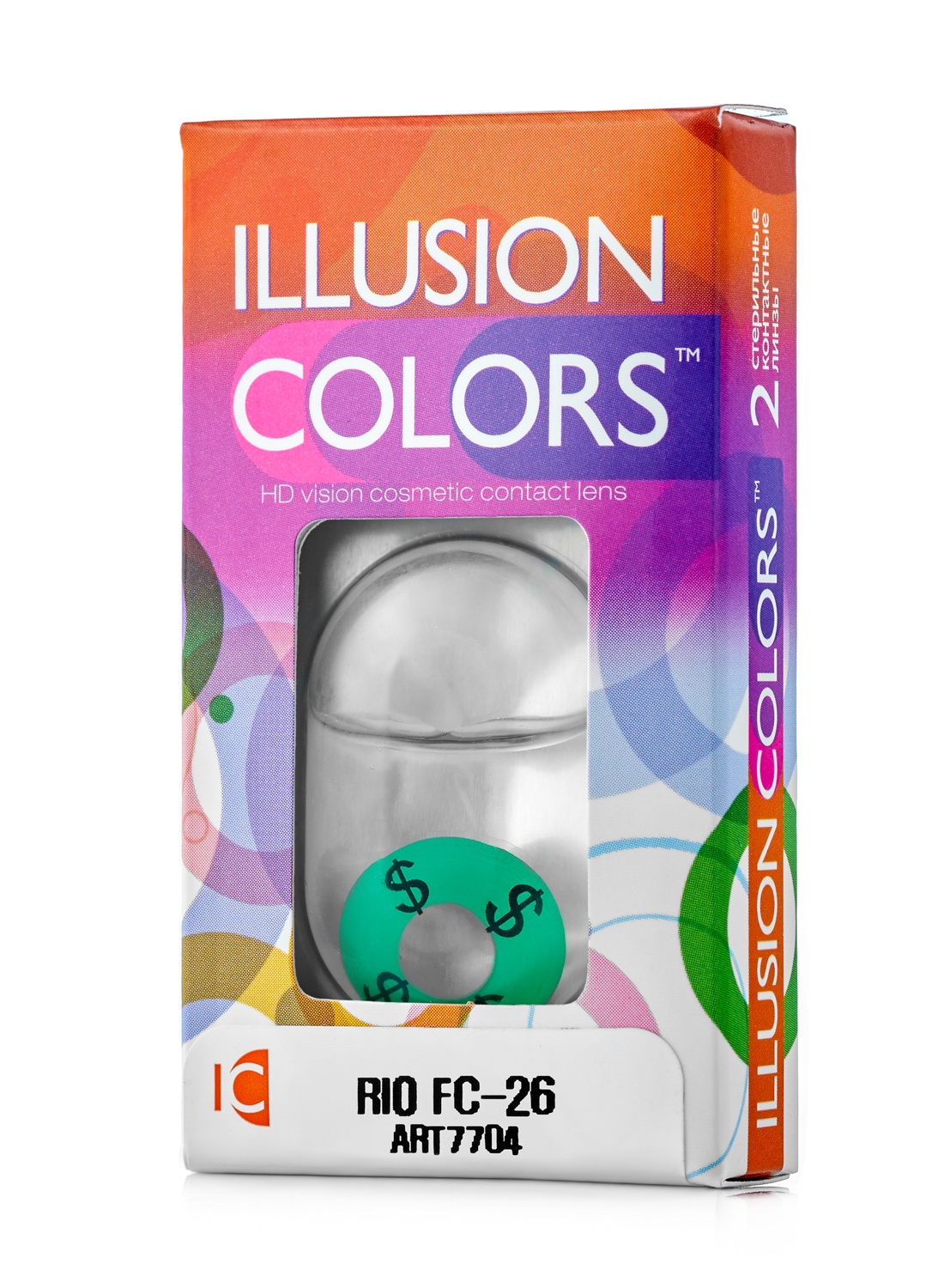 Линзы ILLUSION colors Rio FC 26 контактные 3 месяца - 0.00/14.0/8.6/2 шт