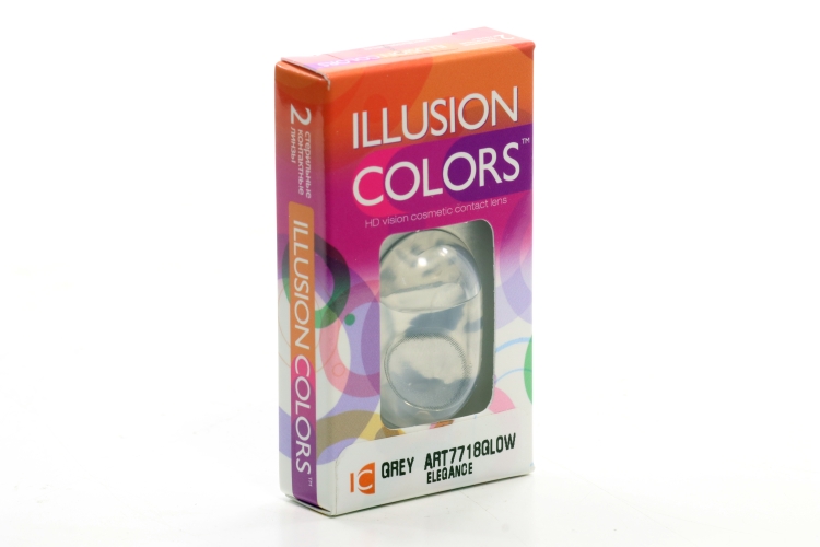 Линзы ILLUSION colors el grey GLOW контактные -0,00/14.0/8.6/2 шт