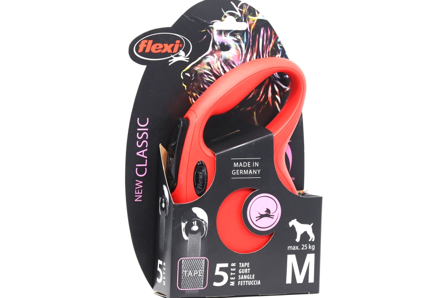 Поводок-рулетка Flexi new classic tape M 5 м до 25 кг синий