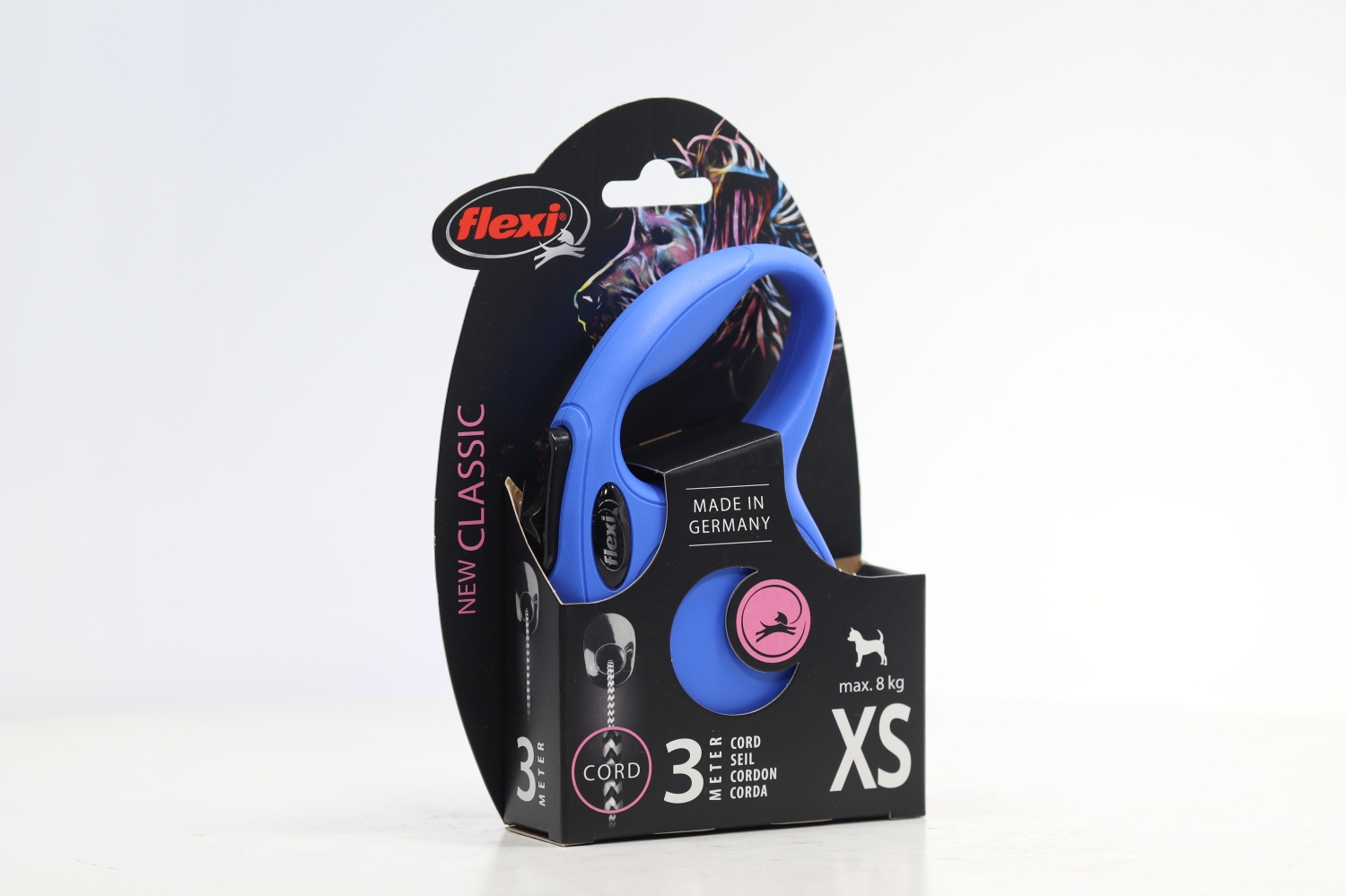 Поводок-рулетка Flexi new classic cord XS 3 м 8 кг синий