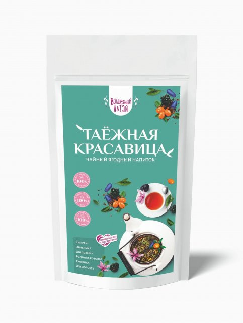 Чай ягодный с листом облепихи Таежная красавица, 80 г