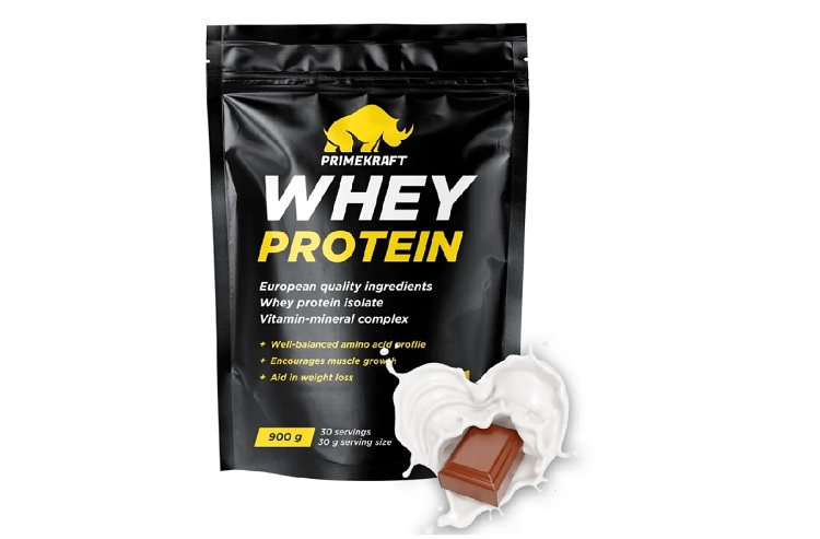 Протеин сывороточ Prime Kraft Whey Protein с вит и минер молоч шоколад, 900 г