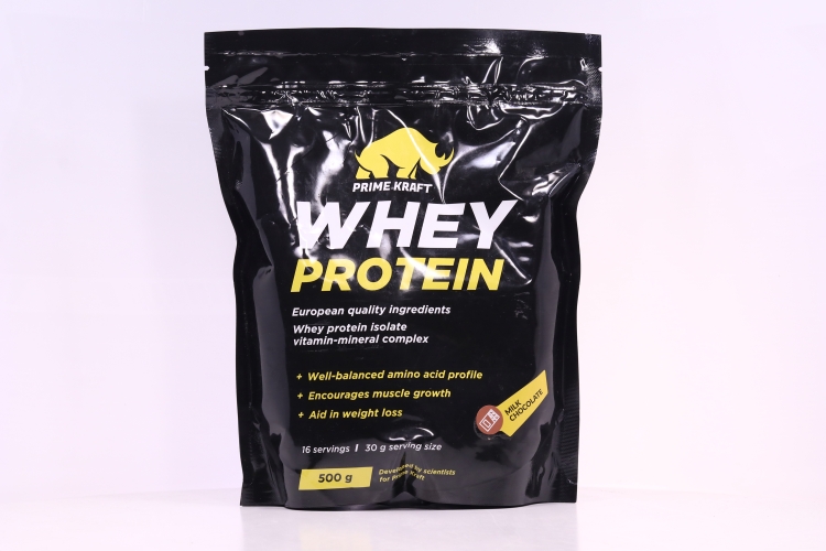 Протеин сывороточ Prime Kraft Whey Protein с вит и минер молоч шоколад, 500 г
