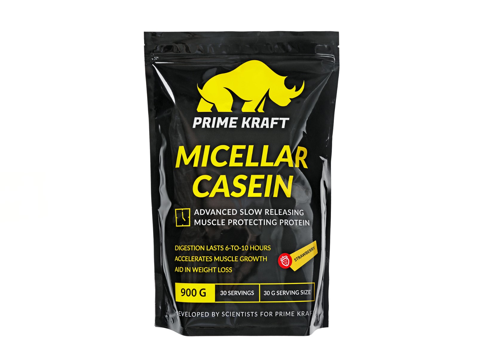 Протеин Prime Kraft казеиновый мицеллярный клубника, 900 г