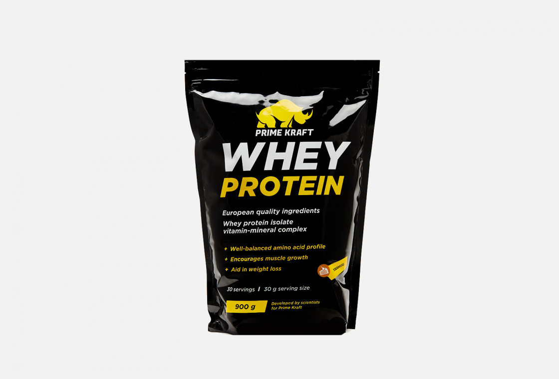 Протеин сывороточный Prime Kraft Whey Protein с вит и минер тирамису, 900 г