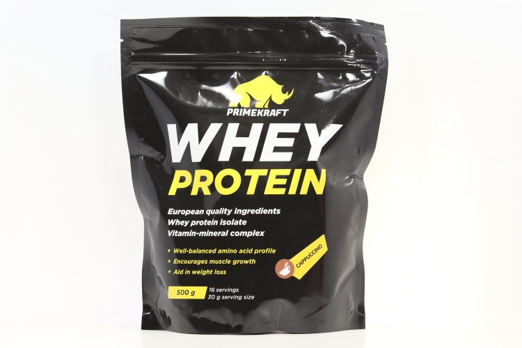 Протеин сывороточный Prime Kraft Whey Protein с вит и минер капучино, 500 г