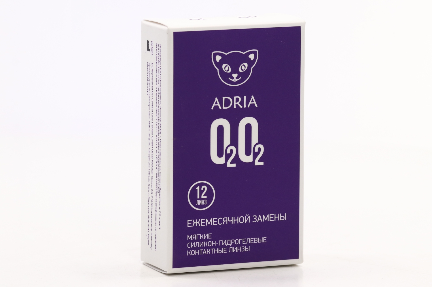 Контактные линзы Adria O2O2 мягкие/силикон-гидрогелевые/ежемесячные -4.00/14.2/8.6, 12 шт