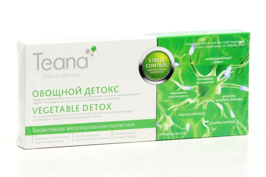 Сыворотка Teana laboratories Stress Control Овощной детокс нейроактивная, 2 мл, 10 шт, (1043)