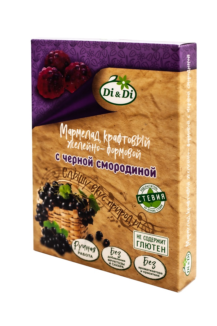 Мармелад Di&Di крафтовый желейно-формовой с черной смородиной, 155 г