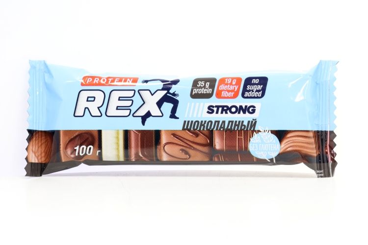 Батончик ProteinRex STRONG протеиновый шоколадный, 100 г