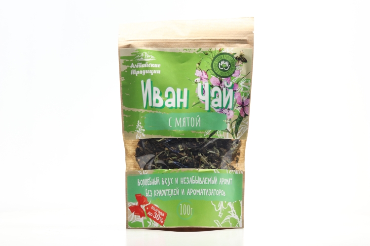 Иван-чай ферментированный с мятой, 100 г, крафт-пакет