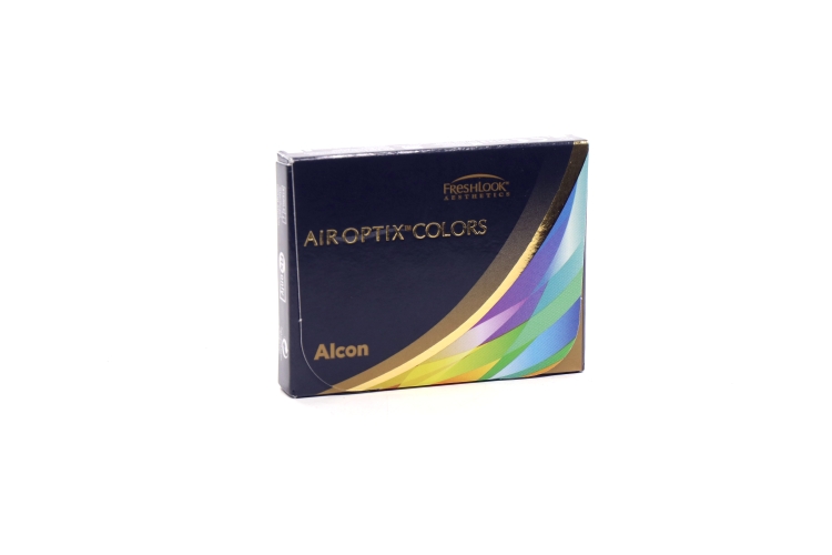Линзы Alcon Air Optix Colors контакт цвет ежемес (диоптрия -3,75), 2 шт, серебристый серый