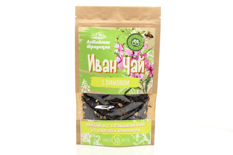 Иван-чай ферментированный с лимоном, 50 г, крафт-пакет