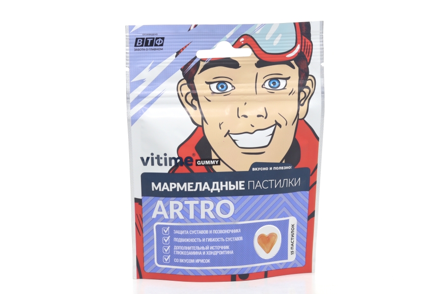 Витаминно-Минеральный компл ВиТайм Артро мармелад, 5 г, 15 шт, пастилки жевательные