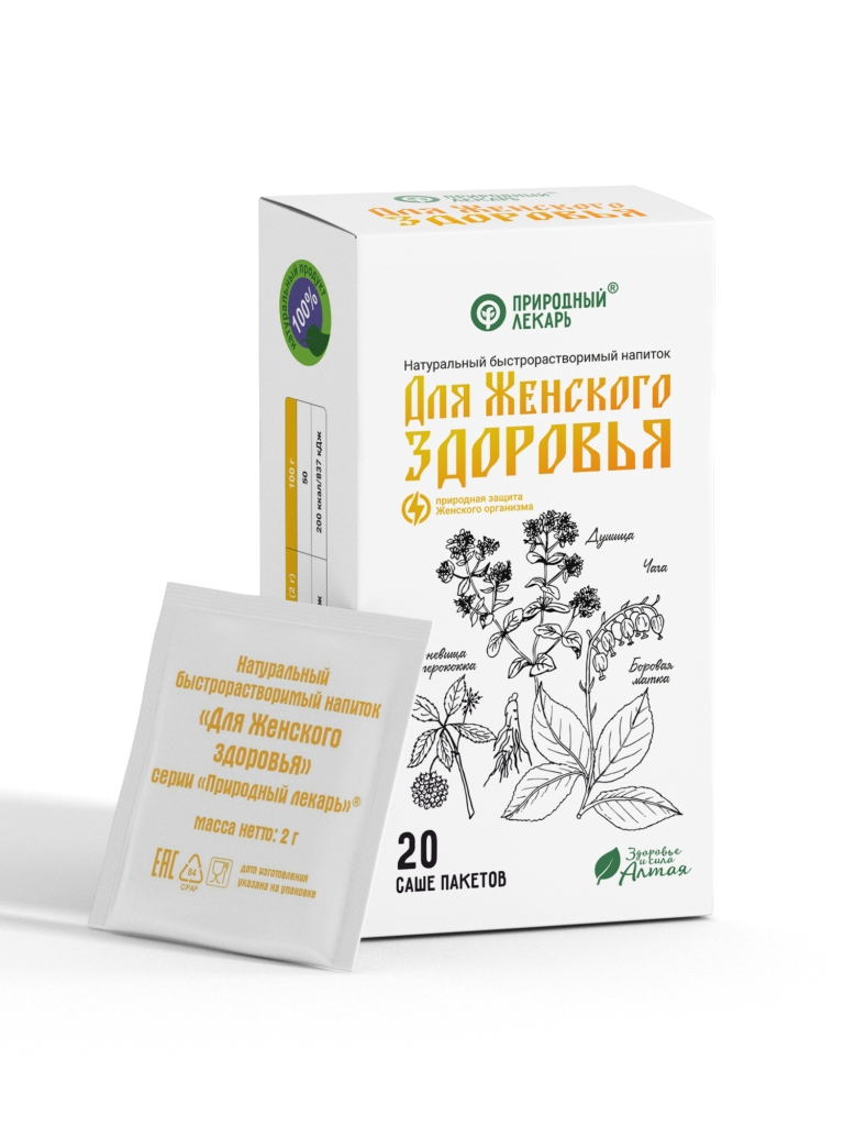 Для Женского здоровья Природный лекарь напиток быстрораств, 2 г, 20 шт, саше  Фитоком