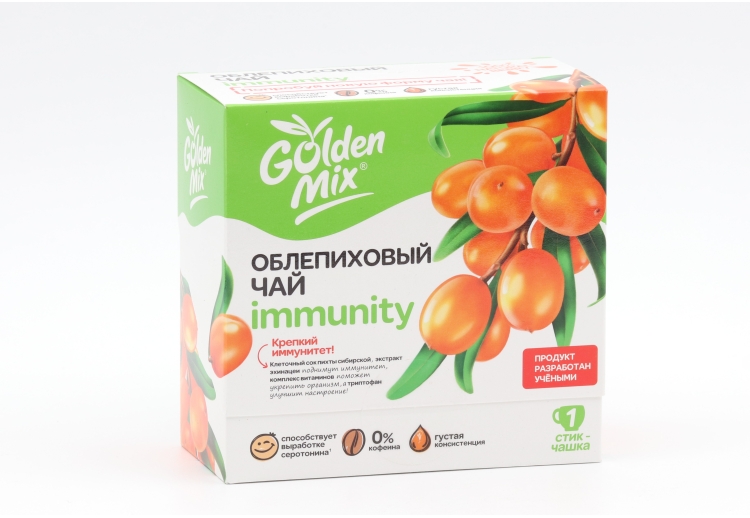 Чай облепиховый Golden Mix Immunity Алтайский букет, 18 г, 21 шт, стик-саше