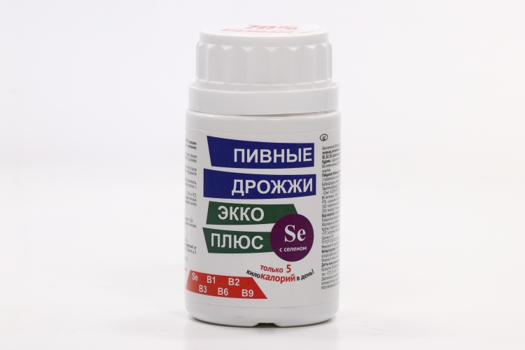 Дрожжи пивные Экко Плюс с селеном, 0,45 г, 100 шт, таблетки